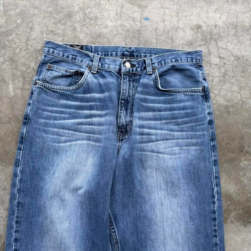 Vintage 90's express wide leg super baggy faded denim jeans bootcut mens - Picture 3 of 8